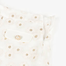 Mama Luma-Girls Elegant Ivory & Gold Skirt | Childrensalon Outlet