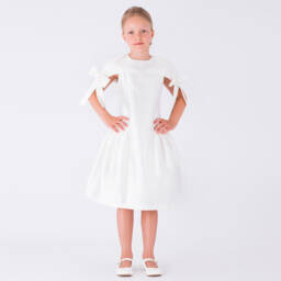 Mama Luma-فستان ساتان عاجي أنيق للبنات | Childrensalon Outlet