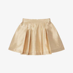 Mama Luma-تنورة ساتان ذهبية براقة للبنات | Childrensalon Outlet