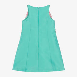 Mama Luma-فستان ساتان لون أخضر نعناعي مزين بفيونكة | Childrensalon Outlet