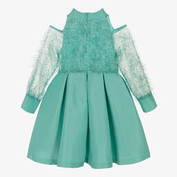 Mama Luma-فستان أورغانزا وتافتا لون أخضر نعناعي | Childrensalon Outlet