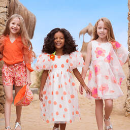 Mama Luma-Кремовое платье с цветами для девочек | Childrensalon Outlet