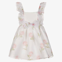 Mama Luma-Girls Ivory Floral Organza Dress | Childrensalon Outlet