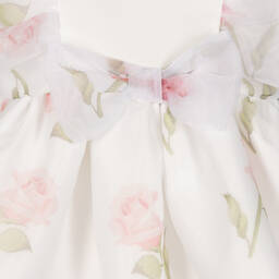 Mama Luma-Girls Ivory Floral Organza Dress | Childrensalon Outlet