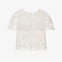 Mama Luma-بلوزة عاجية وذهبية مطرزة للبنات | Childrensalon Outlet
