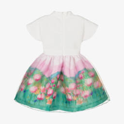 Mama Luma-فستان عاجي وأخضر مزهر للبنات | Childrensalon Outlet