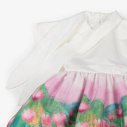 Mama Luma-فستان عاجي وأخضر مزهر للبنات | Childrensalon Outlet