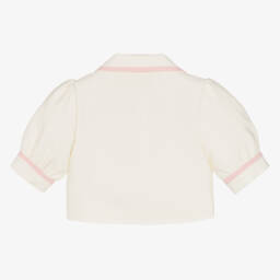 Mama Luma-Girls Ivory Puff Sleeve Top | Childrensalon Outlet