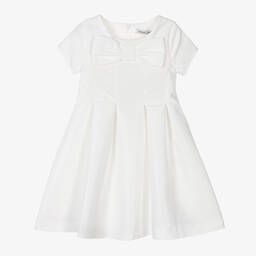 Mama Luma-Кремовое атласное платье с бантом | Childrensalon Outlet
