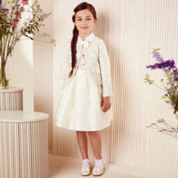 Mama Luma-جاكيت بترتر تويد لون عاجي للبنات | Childrensalon Outlet