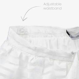Mama Luma-Girls Ivory Striped Satin Skirt | Childrensalon Outlet