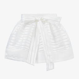 Mama Luma-Girls Ivory Striped Satin Skirt | Childrensalon Outlet