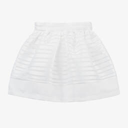 Mama Luma-Girls Ivory Striped Satin Skirt | Childrensalon Outlet