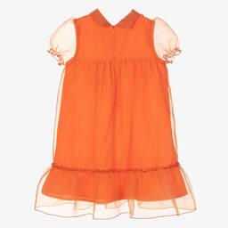 Mama Luma-Оранжевое платье из органзы с бантом | Childrensalon Outlet