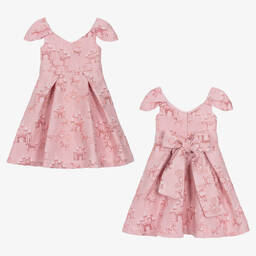 Mama Luma-Розовое жаккардовое платье с замками | Childrensalon Outlet