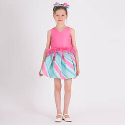 Mama Luma-Girls Pink Feather Blouse | Childrensalon Outlet