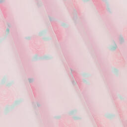 Mama Luma-فستان أورغانزا لون زهري بطبعة ورود | Childrensalon Outlet