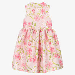 Mama Luma-Розовое атласное платье с цветами | Childrensalon Outlet