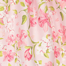 Mama Luma-Розовое атласное платье с цветами | Childrensalon Outlet