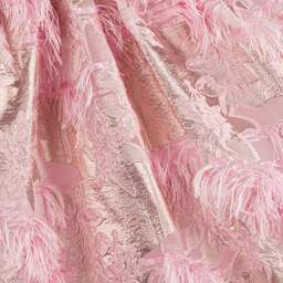 Mama Luma-Girls Pink Metallic Jacquard Dress | Childrensalon Outlet