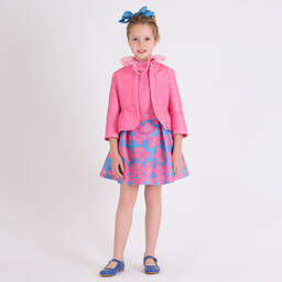 Mama Luma-Girls Pink Satin Peplum Jacket | Childrensalon Outlet