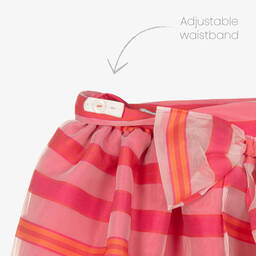Mama Luma-Girls Pink Stripe Organza Skirt Set | Childrensalon Outlet