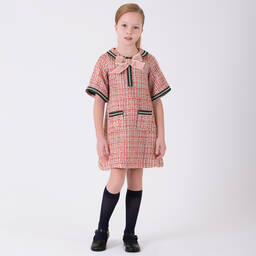 Mama Luma-Розовое платье из твида для девочек | Childrensalon Outlet