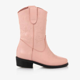 Mama Luma-Girls Rodeo Pink Leatherette Boots | Childrensalon Outlet