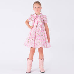 Mama Luma-Girls Rodeo Pink Leatherette Boots | Childrensalon Outlet