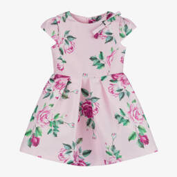 Mama Luma-Girls Rose Print Satin Gown | Childrensalon Outlet
