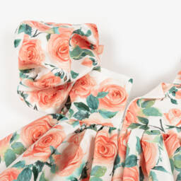 Mama Luma-فستان ساتان للبنات مزين بأزهار البرتقال | Childrensalon Outlet