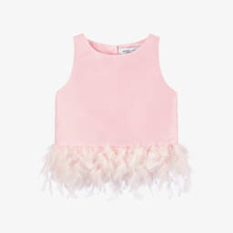 Mama Luma-Girls Satin Feather Detail Blouse | Childrensalon Outlet