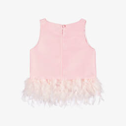 Mama Luma-Girls Satin Feather Detail Blouse | Childrensalon Outlet