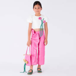 Mama Luma-Girls Satin Pink Floral Purse | Childrensalon Outlet