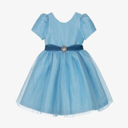 Mama Luma-Girls' Satin & Tulle Blue Gown | Childrensalon Outlet