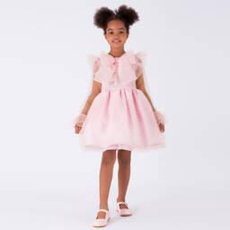 Mama Luma-Girls Sheer Pink Ruffle Delight | Childrensalon Outlet