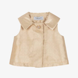 Mama Luma-بلوزة ساتان ذهبية براقة للبنات | Childrensalon Outlet