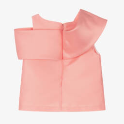 Mama Luma-بلوزة حريرية للبنات بلون المرجان مع فيونكة | Childrensalon Outlet