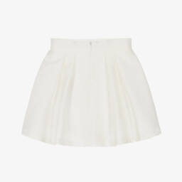 Mama Luma-Girls Silky Ivory Pleated Skirt | Childrensalon Outlet