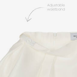 Mama Luma-Girls Silky Ivory Pleated Skirt | Childrensalon Outlet