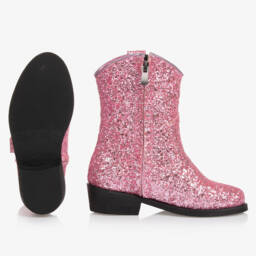 Mama Luma-Блестящие розовые сапоги в западном стиле для девочек | Childrensalon Outlet