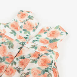 Mama Luma-Girls Vibrant Orange Rose Dress | Childrensalon Outlet