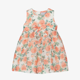 Mama Luma-Girls Vibrant Orange Rose Dress | Childrensalon Outlet