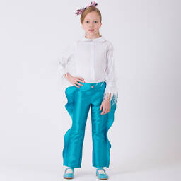 Mama Luma-Белая хлопковая блузка для девочек | Childrensalon Outlet