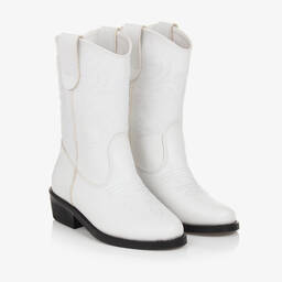 Mama Luma-Girls White Cowboy Boots | Childrensalon Outlet