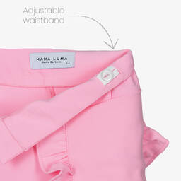 Mama Luma-طقم بنطلون تافتا لون زهري وأبيض مزين بكشكش | Childrensalon Outlet