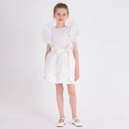 Mama Luma-Girls White Ruffled Blouse | Childrensalon Outlet