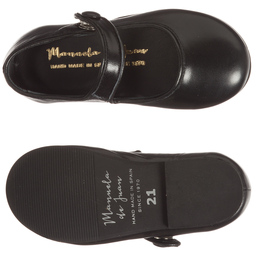 مانويلا دي خوان-حذاء جلد لون أسود للبنات | Childrensalon Outlet