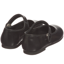 مانويلا دي خوان-حذاء جلد لون أسود للبنات | Childrensalon Outlet