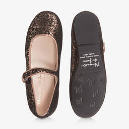 Manuela de Juan-Кожаные туфли бронзового цвета для девочек | Childrensalon Outlet